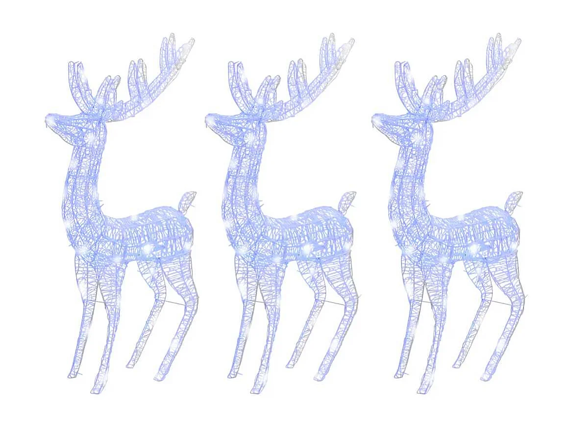 Weihnachts-Rentier XXL Acryl 250 LED 3 Stk. 180 cm Blau