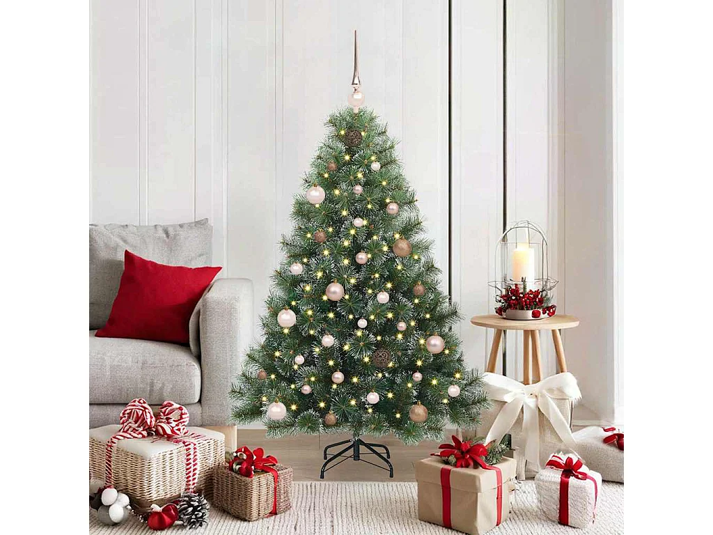 Albero di Natale artificiale con 150 LED Verde 150 cm PE e PVC