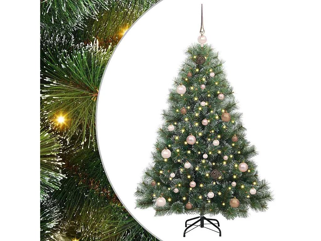 Albero di Natale artificiale con 150 LED Verde 150 cm PE e PVC