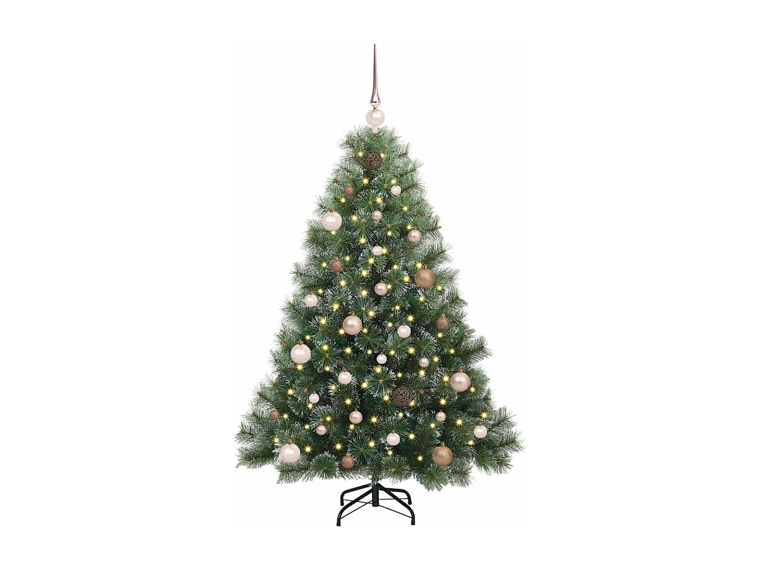 Albero di Natale artificiale con 150 LED Verde 150 cm PE e PVC