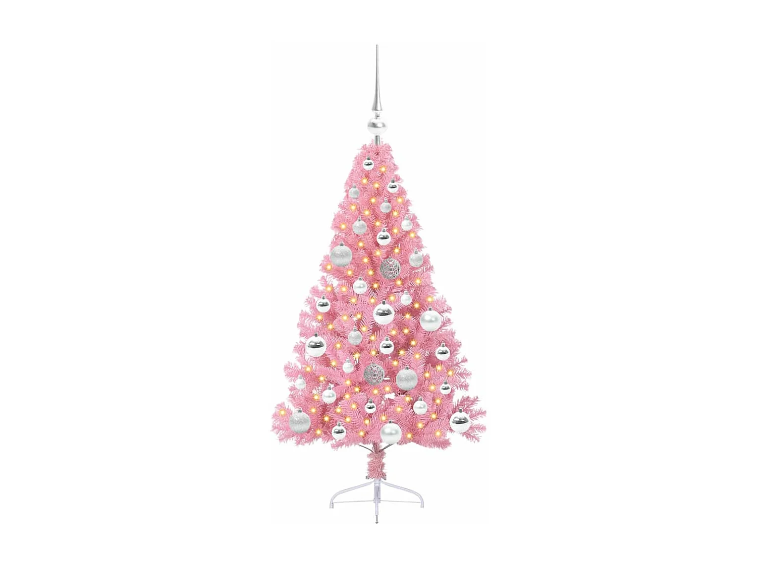 Sapin de Noël artificiel pré-éclairé Rose 120 cm PVC