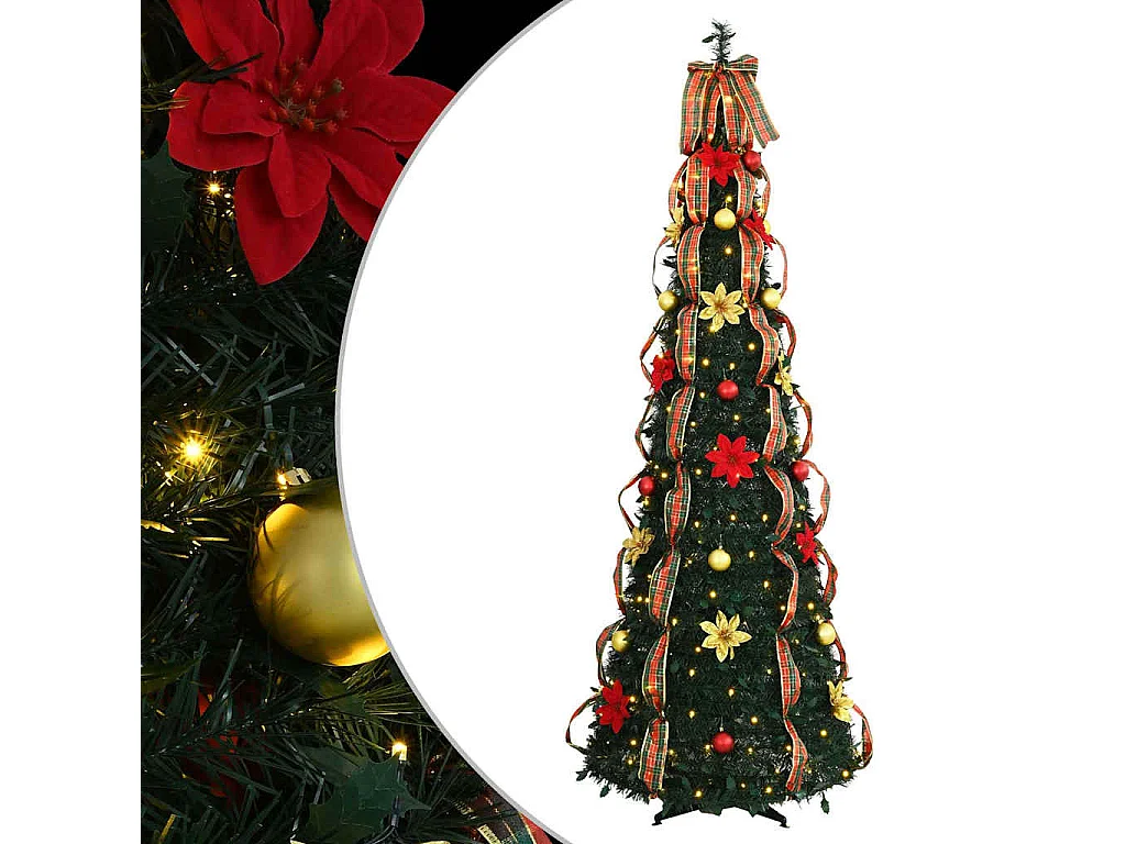 Sapin de Noël artificiel avec 150 LED Vert 180 cm PVC