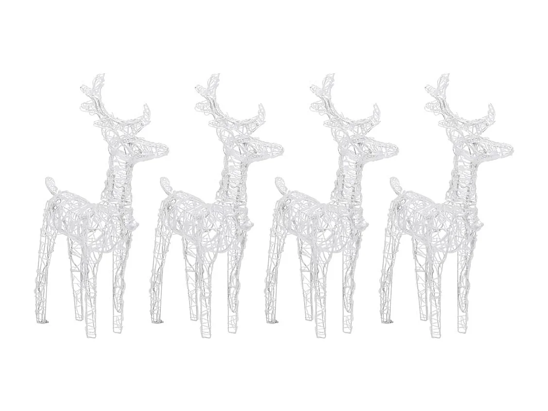 Rennes de Noël 4 pcs 160 LED Blanc chaud Acrylique