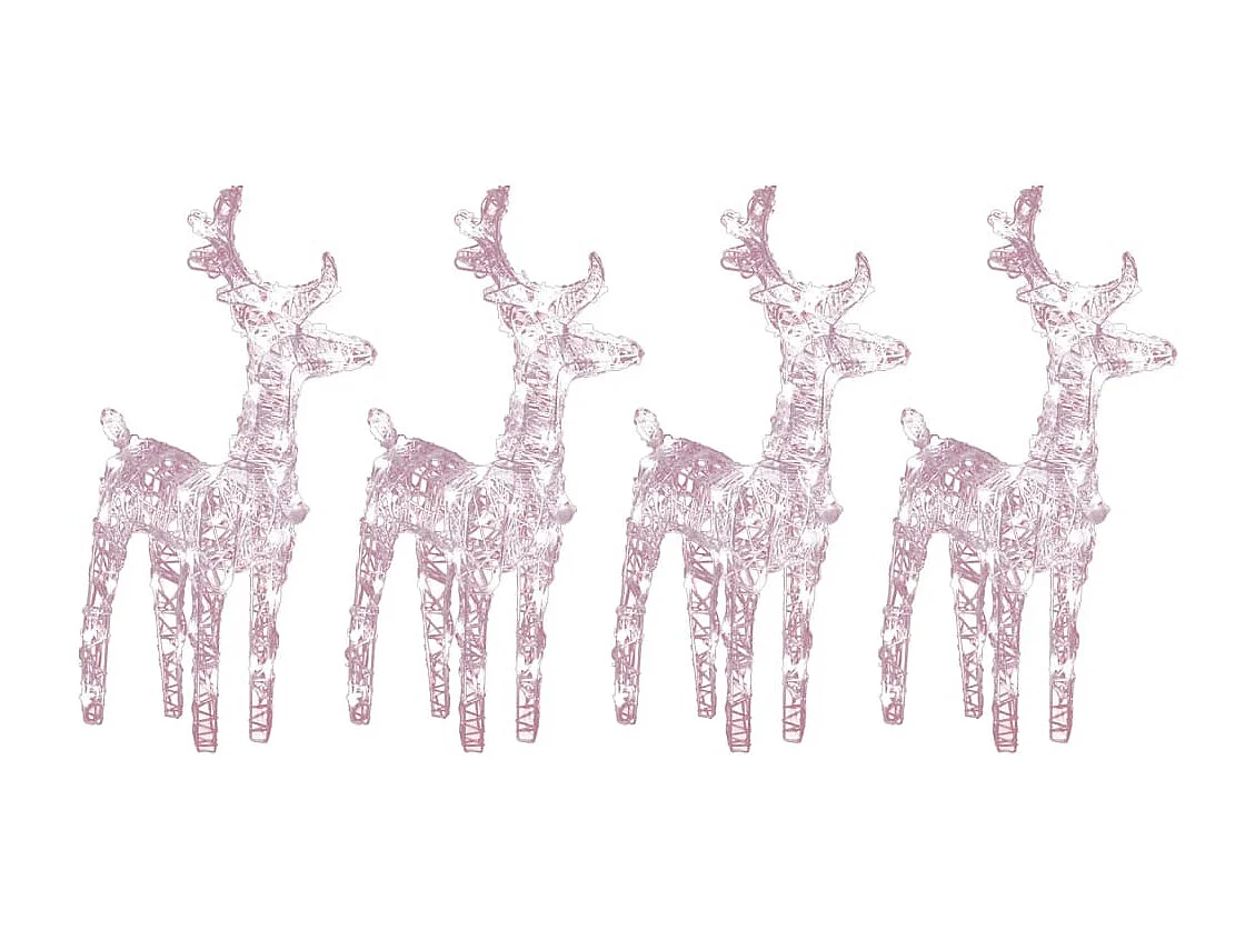 Kerstrendier 4 stuks 160 LED Warm Wit Acryl