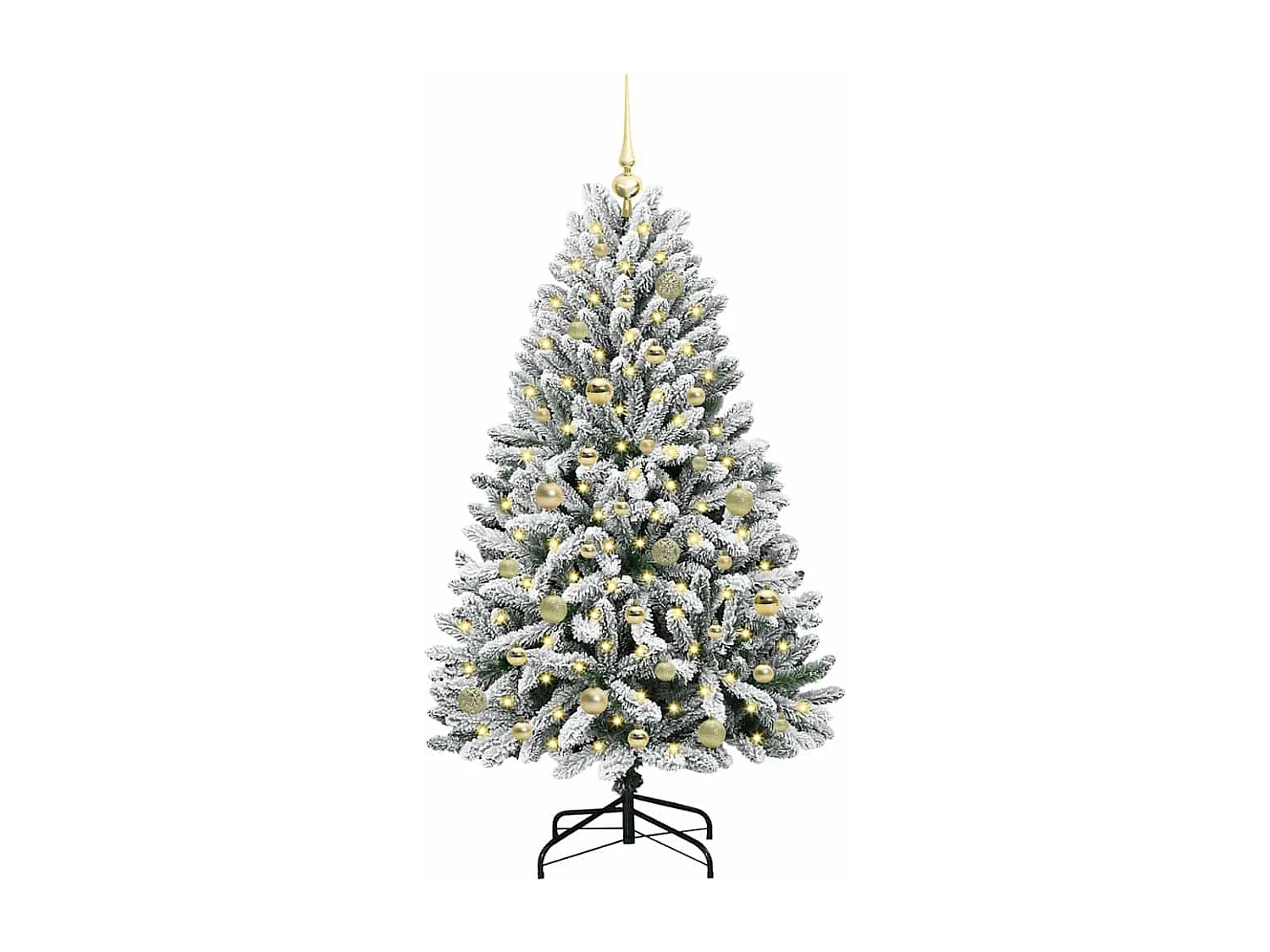 Künstlicher Weihnachtsbaum Grün und Weiß 150 cm PVC und Metall