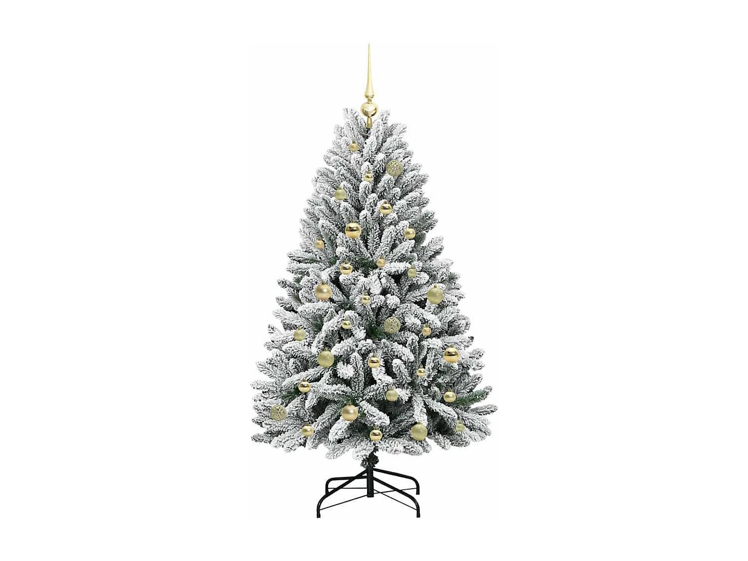 Künstlicher Weihnachtsbaum Grün und Weiß 150 cm PVC und Metall