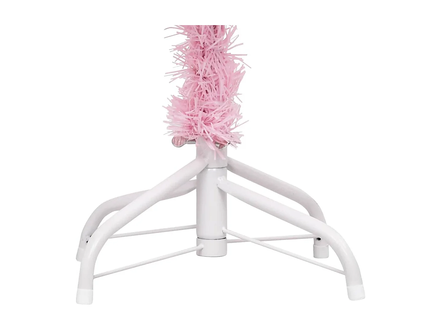 Albero di Natale artificiale preilluminato con palline rosa 180 cm PVC
