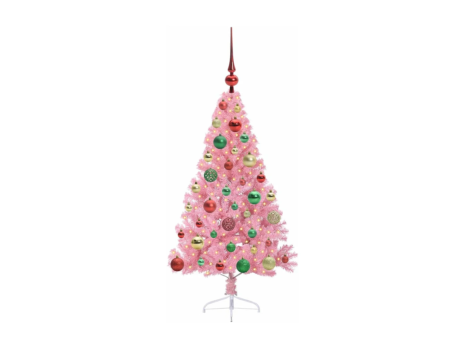 Sapin de Noël artificiel pré-éclairé Rose 120 cm PVC