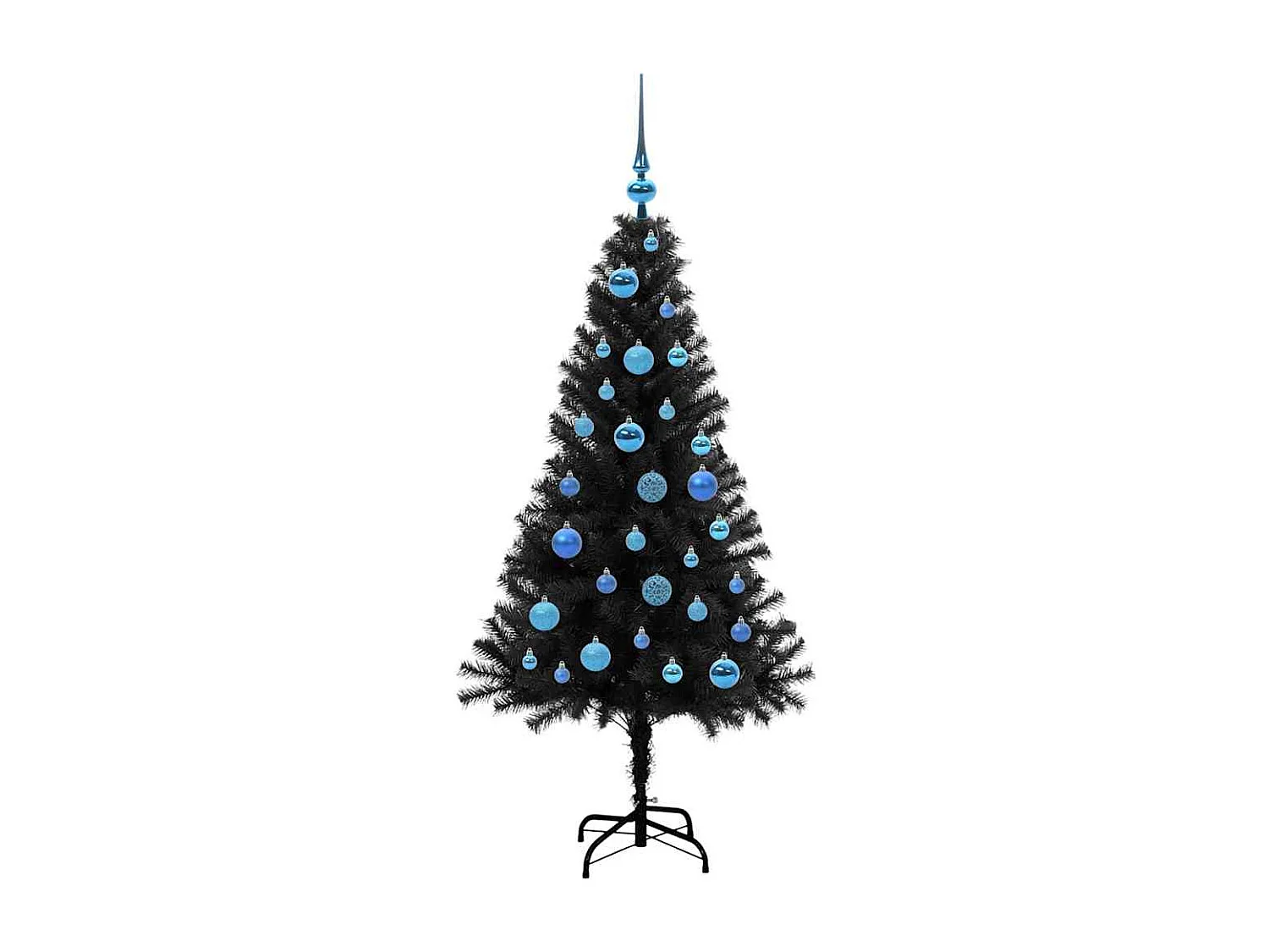 Sapin de Noël avec 150 LED avec support Noir 150 cm PVC