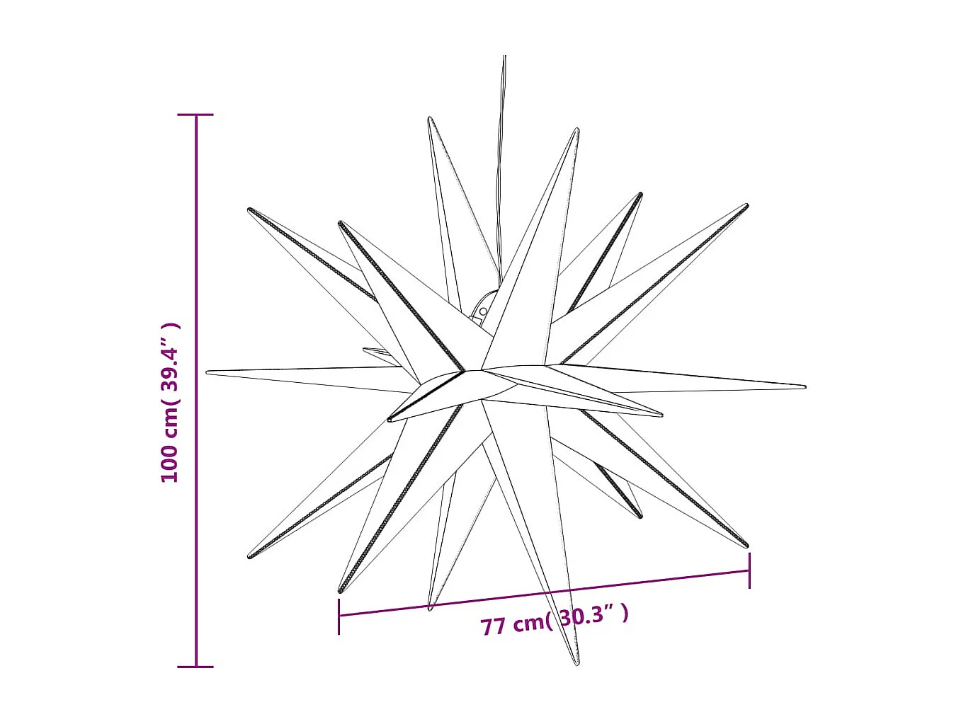 Lumières de Noël avec LED 3 pcs pliable rouge 100 cm
