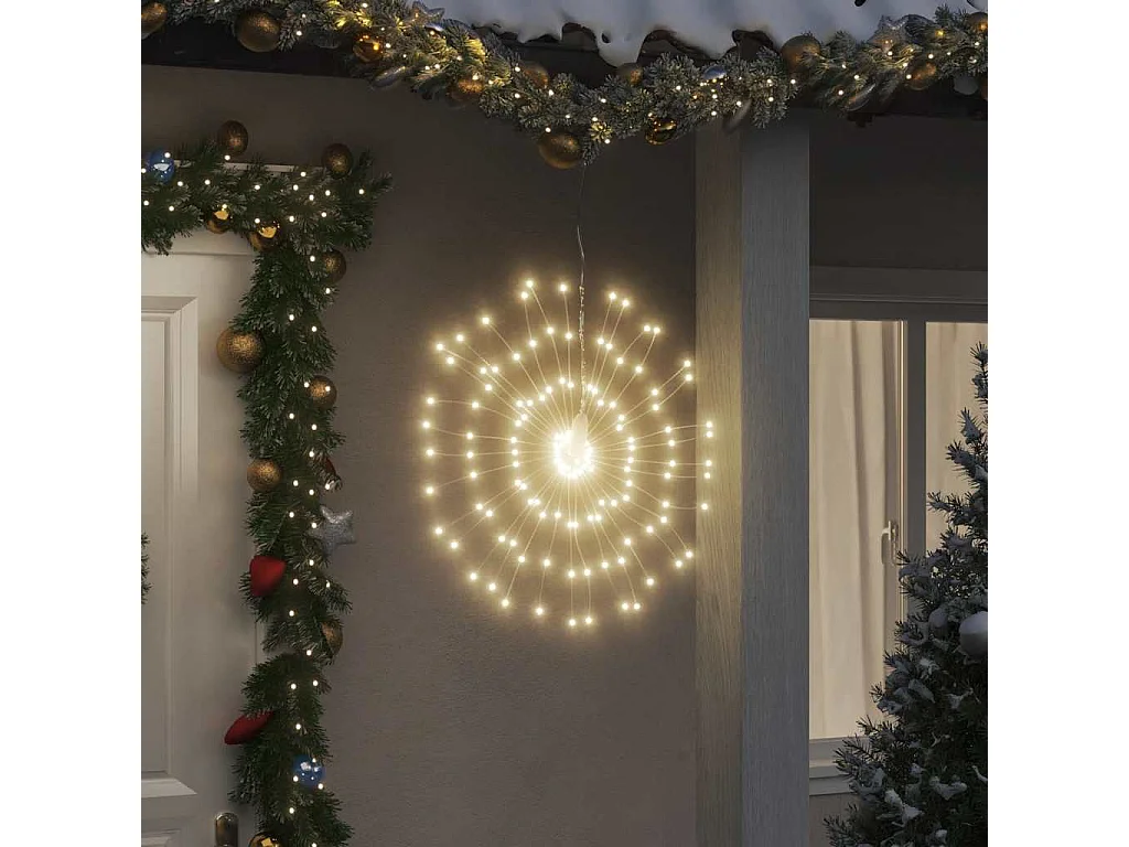 Luci natalizie a stella 140 LED 4 pezzi bianco caldo 17 cm