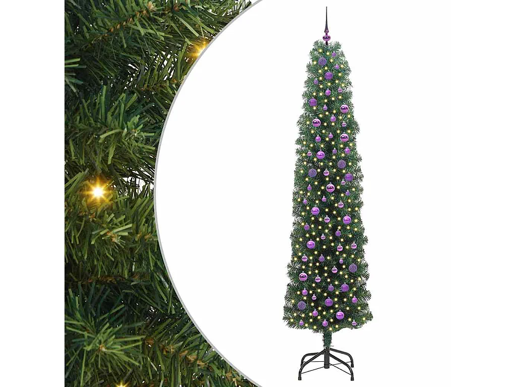 Kunstkerstboom Groen 240 cm PVC en staal en kunststof