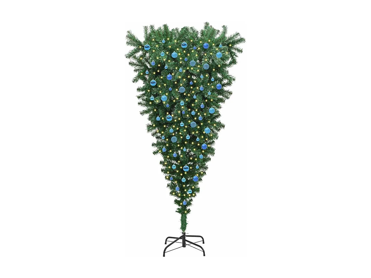 Arbre de Noël artificiel pré-éclairé à l'envers avec ensemble de boules