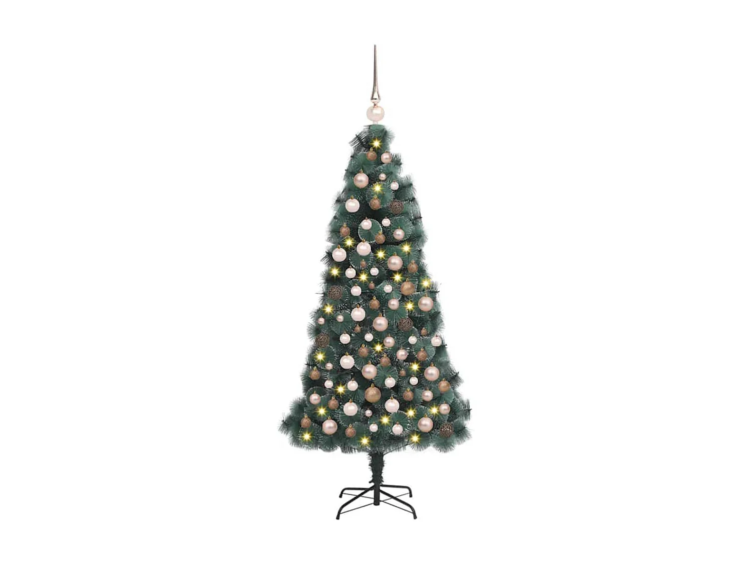 Albero di Natale artificiale preilluminato con set di palline