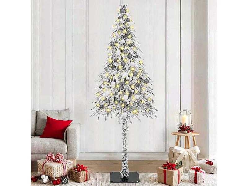 Sapin de Noël avec 300 LED Blanc 210 cm PE et Acier