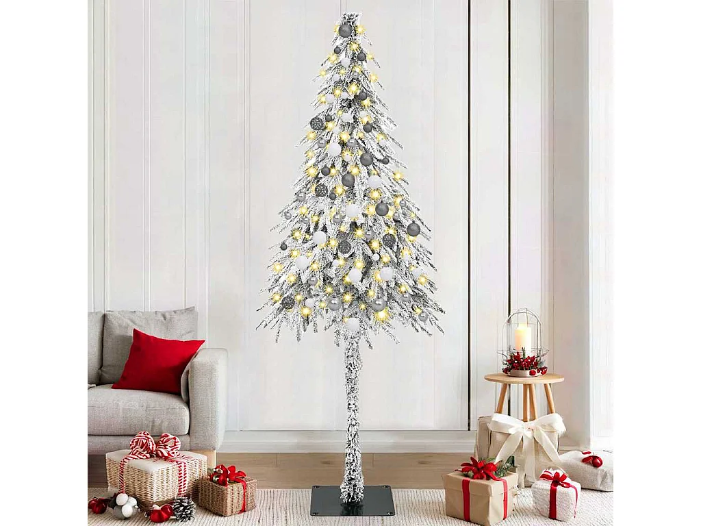 Sapin de Noël avec 300 LED Blanc 210 cm PE et Acier