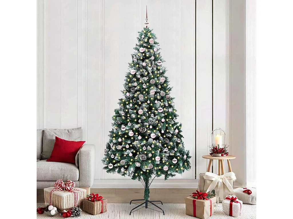 Künstlicher Weihnachtsbaum Grün 240 cm PVC, Stahl und Kunststoff