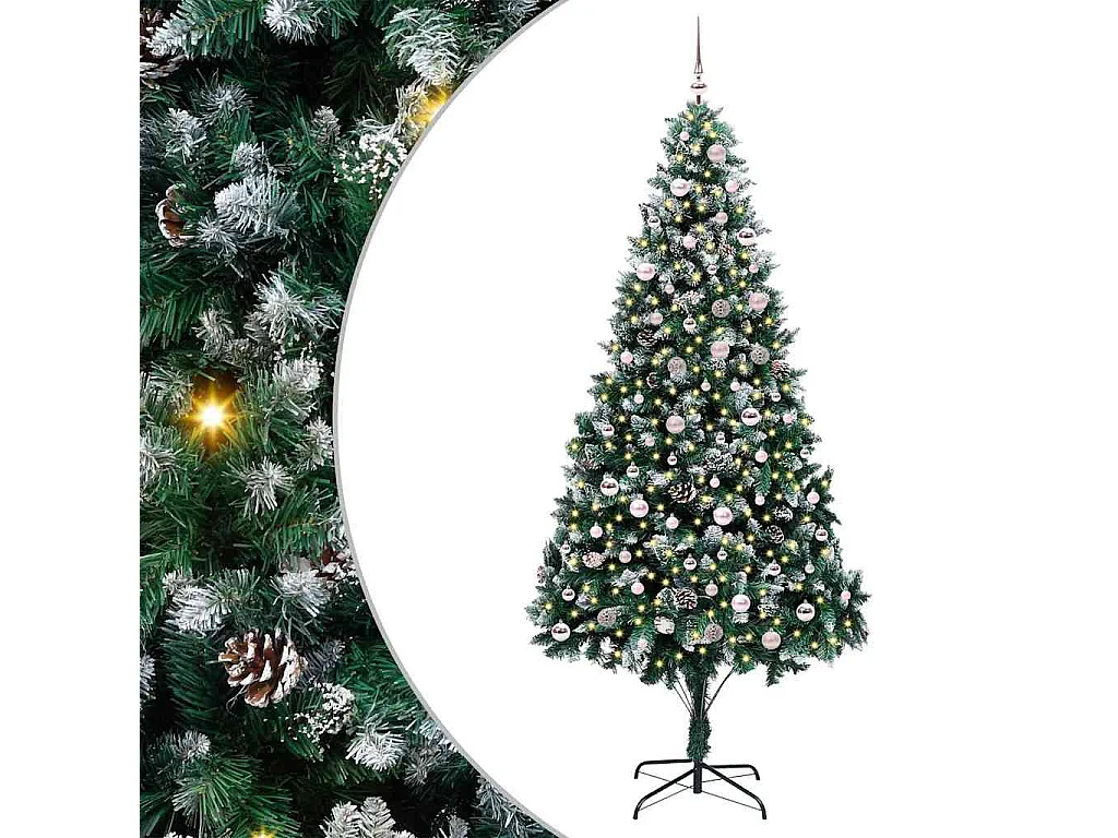 Künstlicher Weihnachtsbaum Grün 240 cm PVC, Stahl und Kunststoff