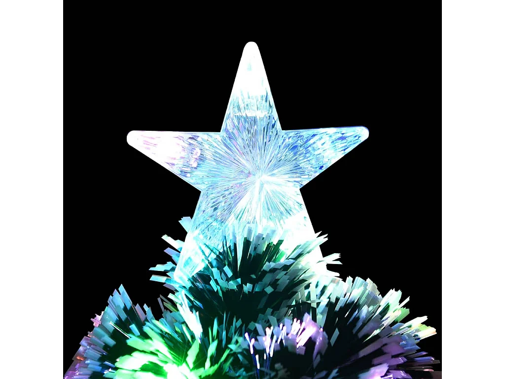 64 cm groene en witte voorverlichte glasvezelkerstboom