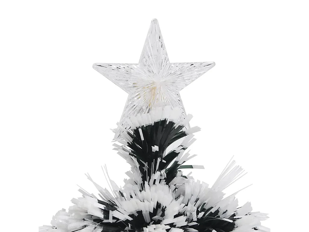 64 cm groene en witte voorverlichte glasvezelkerstboom