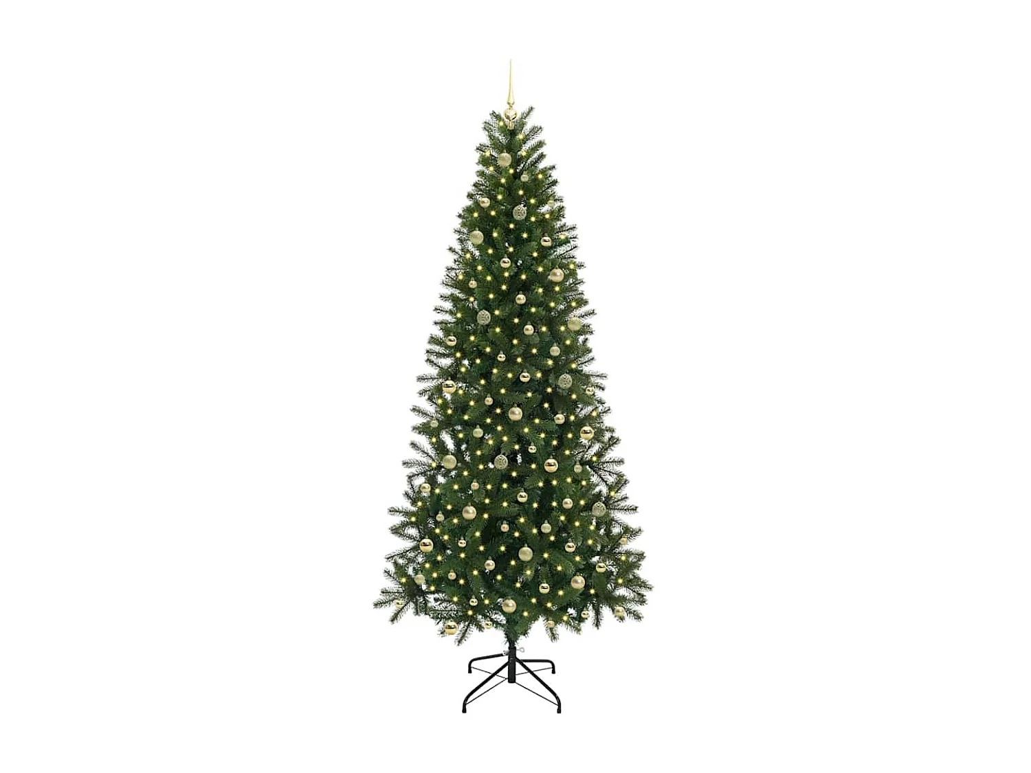Künstlicher Weihnachtsbaum mit 300 LEDs Grün 240 cm PE und PVC
