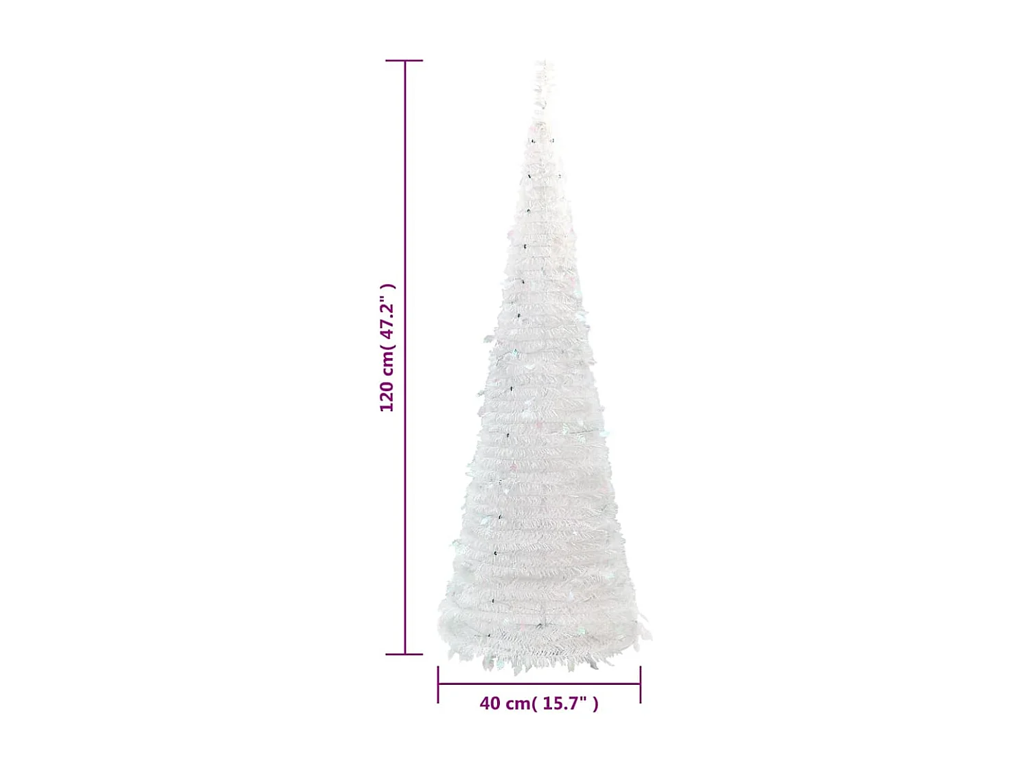 Ausziehbarer künstlicher Weihnachtsbaum 50 weiße LEDs 120 cm