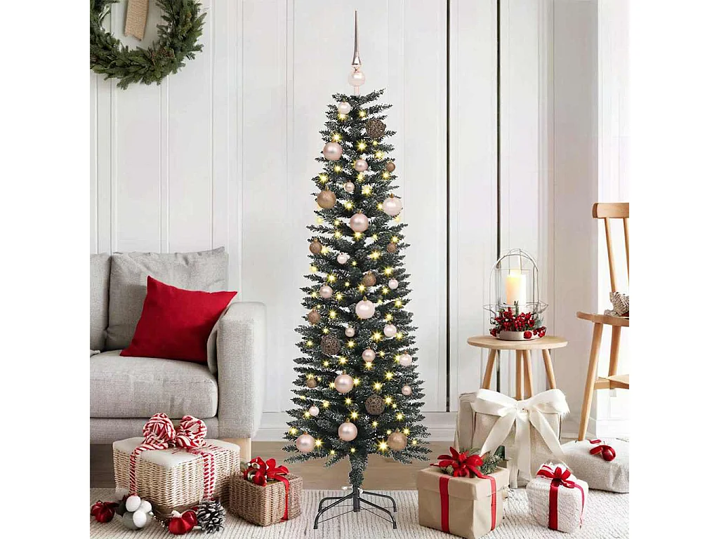 Albero di Natale artificiale con 150 LED Verde 43 x 43 x 150 cm