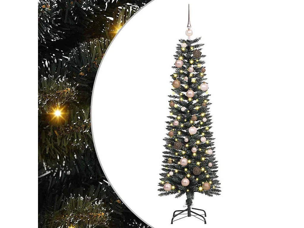 Albero di Natale artificiale con 150 LED Verde 43 x 43 x 150 cm