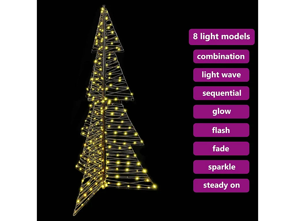 Weihnachtsbaum mit 240 LEDs Warmweiß 180 cm Rattan