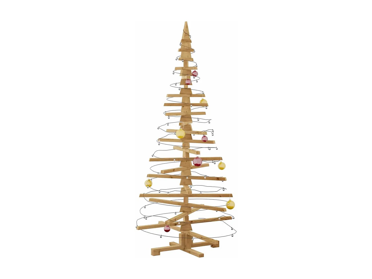 Arbre de Noël en bois Marron 180 cm Bois massif en pin