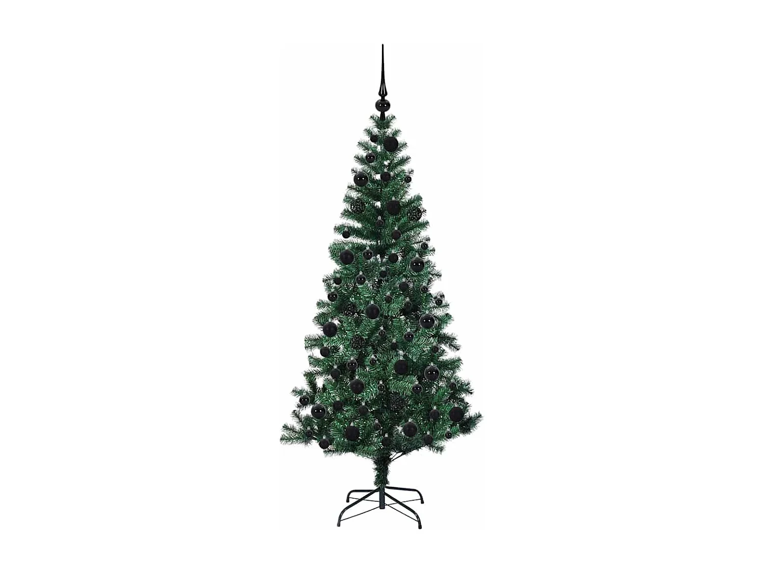 Albero di Natale artificiale preilluminato verde 180 cm PVC e metallo