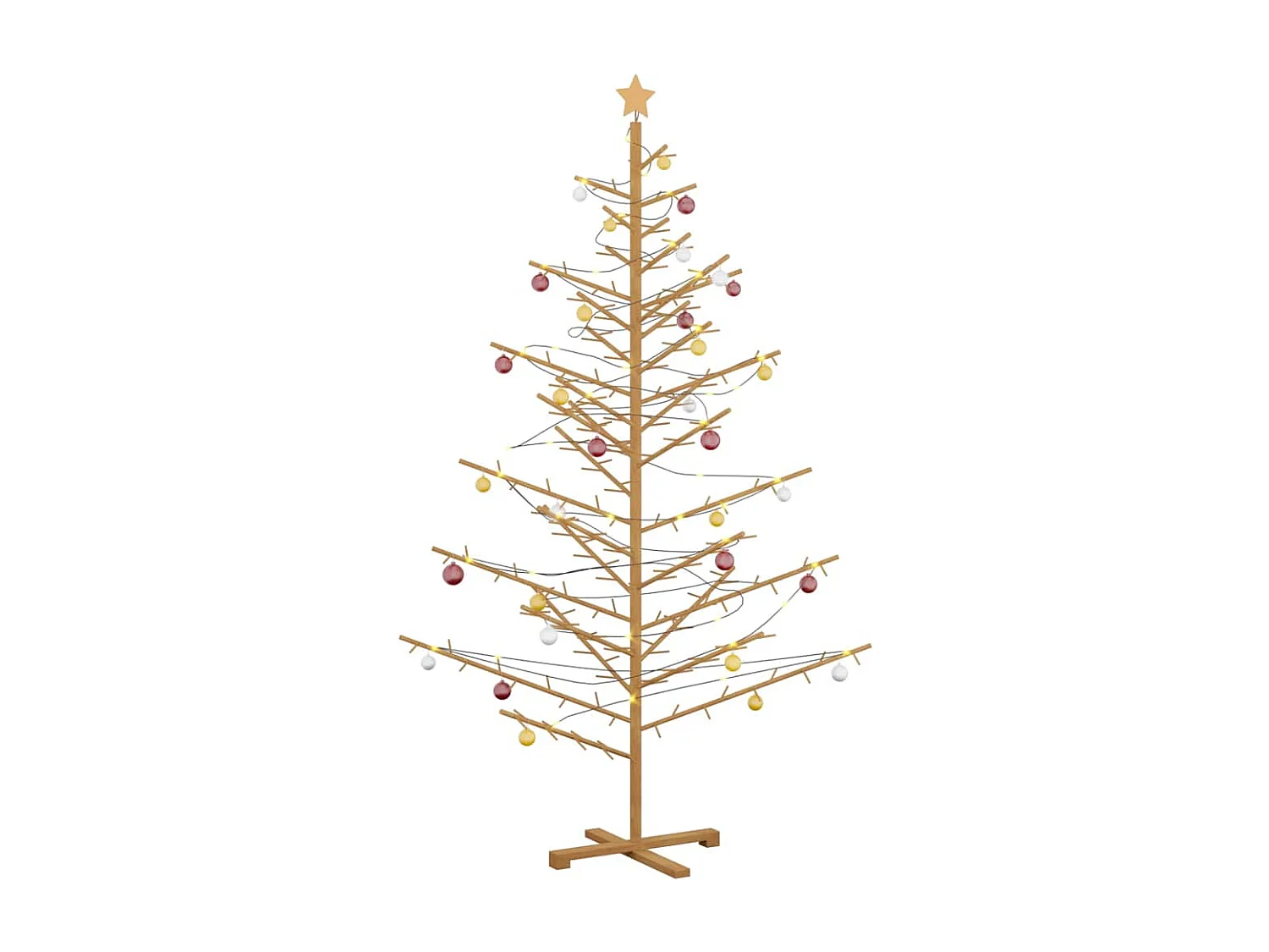 Arbre de Noël en bois Marron 210 cm Bois massif en pin