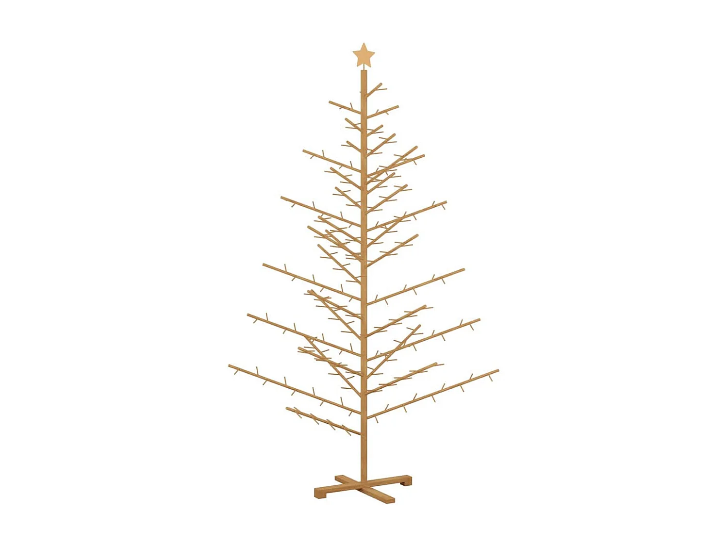 Arbre de Noël en bois Marron 210 cm Bois massif en pin