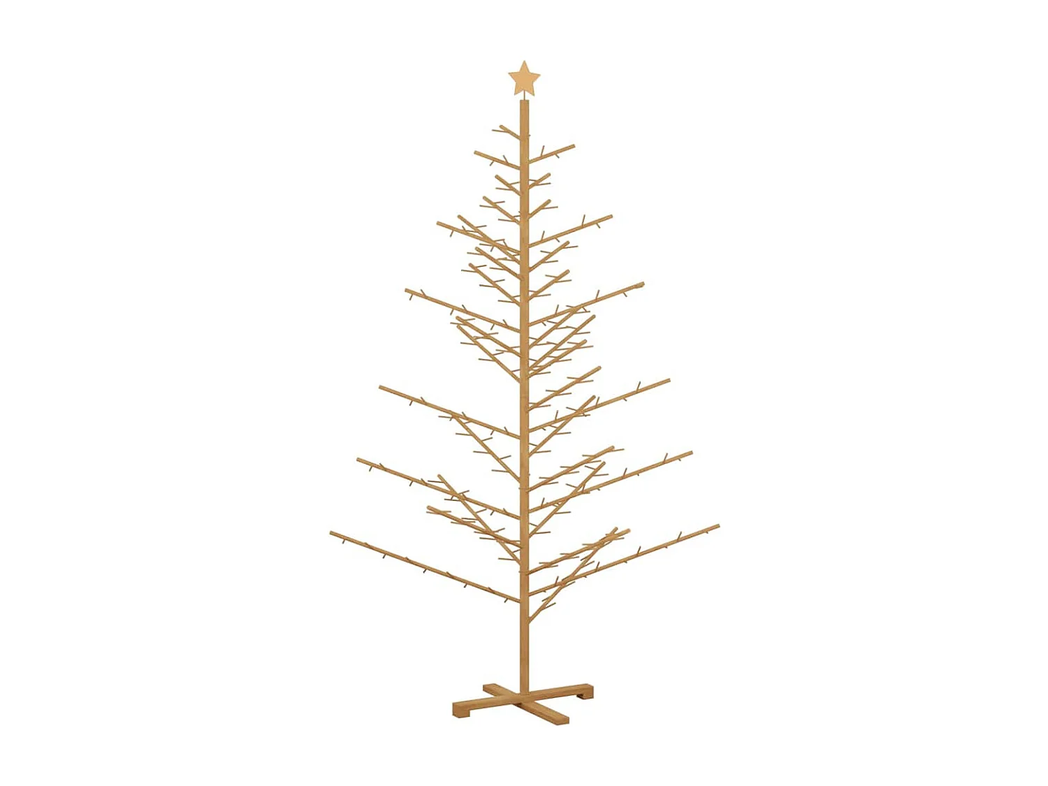Arbre de Noël en bois Marron 210 cm Bois massif en pin