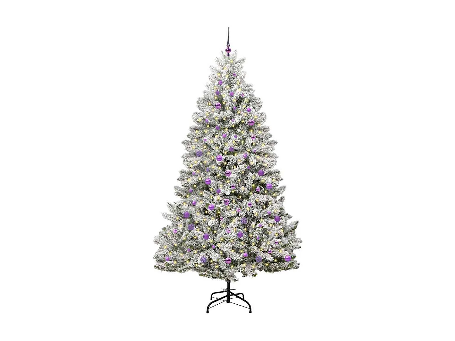 Sapin de Noël artificiel Vert et blanc 240 cm PVC et métal