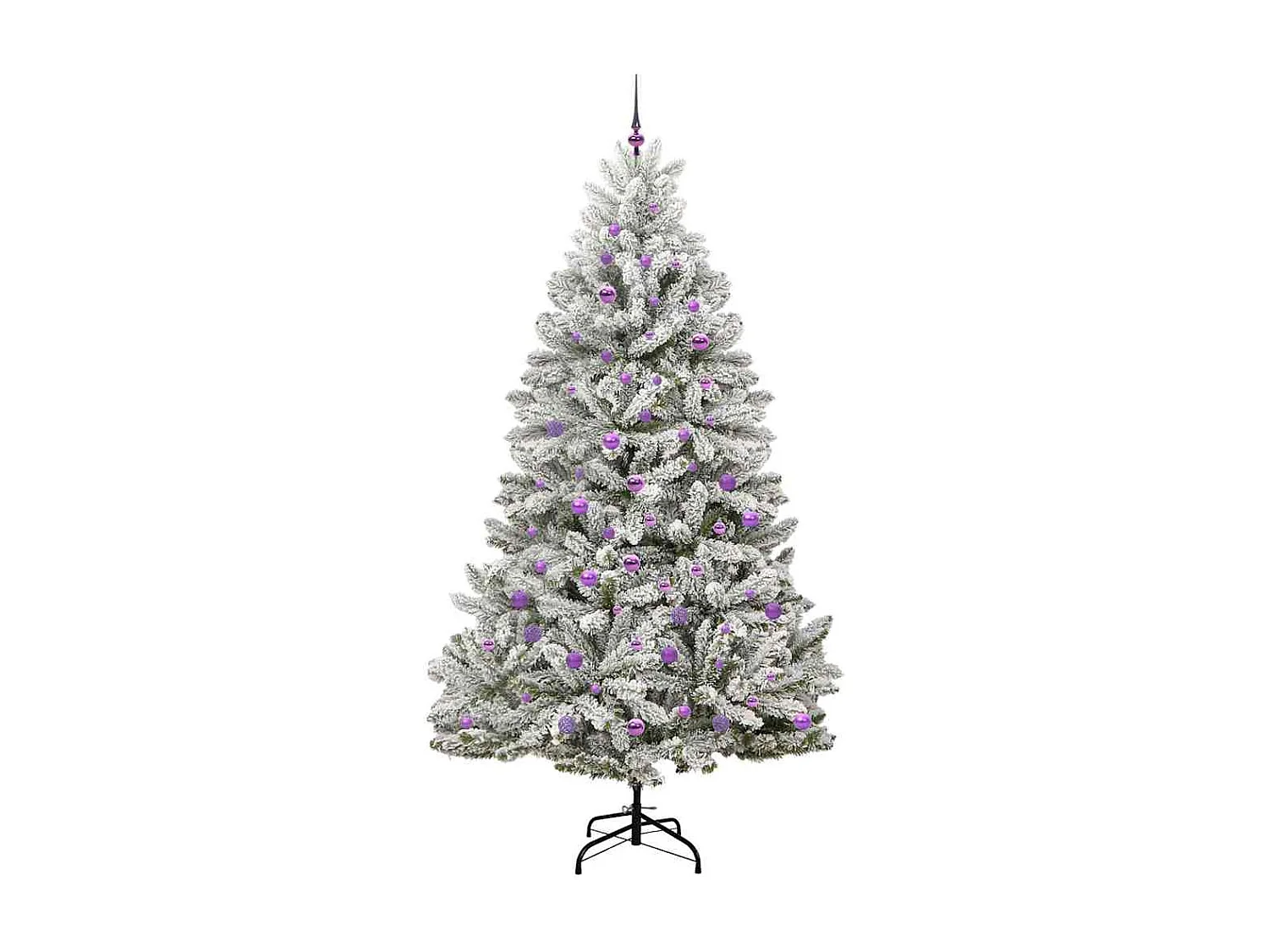Sapin de Noël artificiel Vert et blanc 240 cm PVC et métal