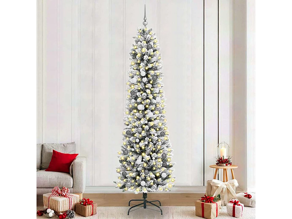 Albero di Natale artificiale Bianco 240 cm PVC, metallo e plastica