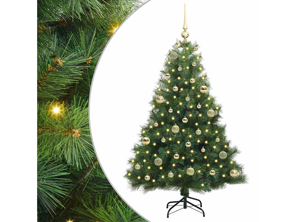 Sapin de Noël artificiel avec 150 LED Vert 150 cm PE et PVC