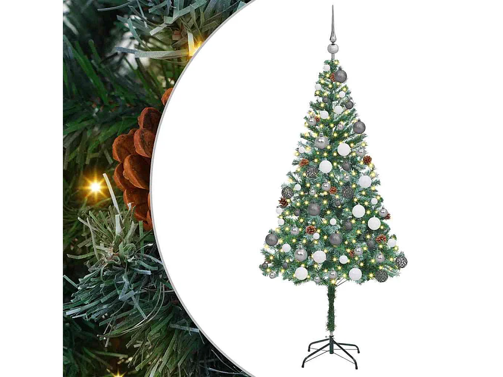 Kunstkerstboom met 300 LED's Groen 180 cm PVC en Staal