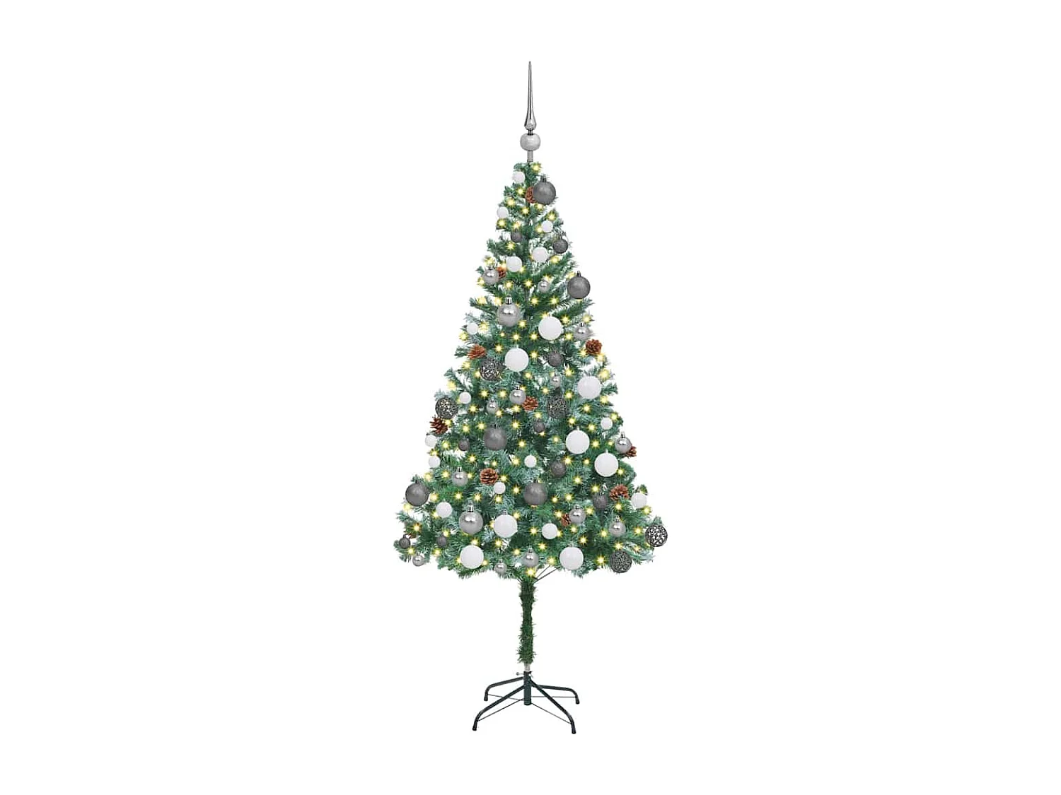 Kunstkerstboom met 300 LED's Groen 180 cm PVC en Staal