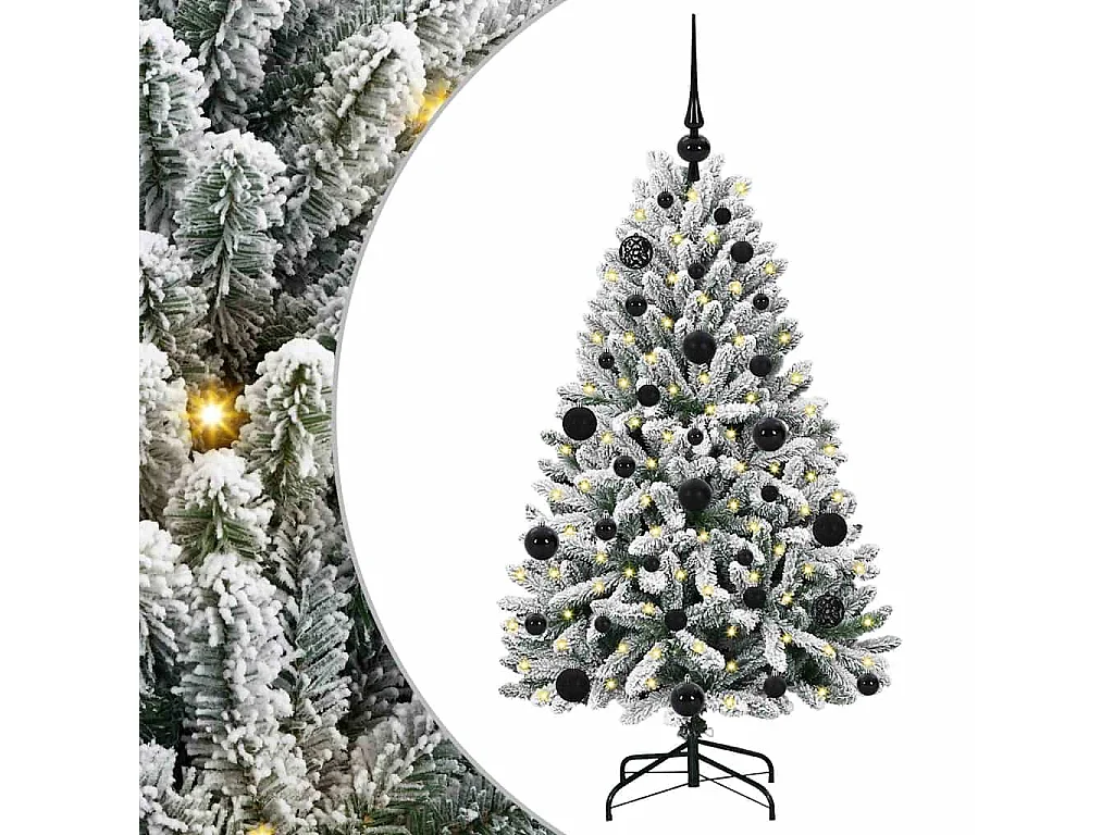 Sapin de Noël artificiel Vert et blanc 120 cm PVC et métal
