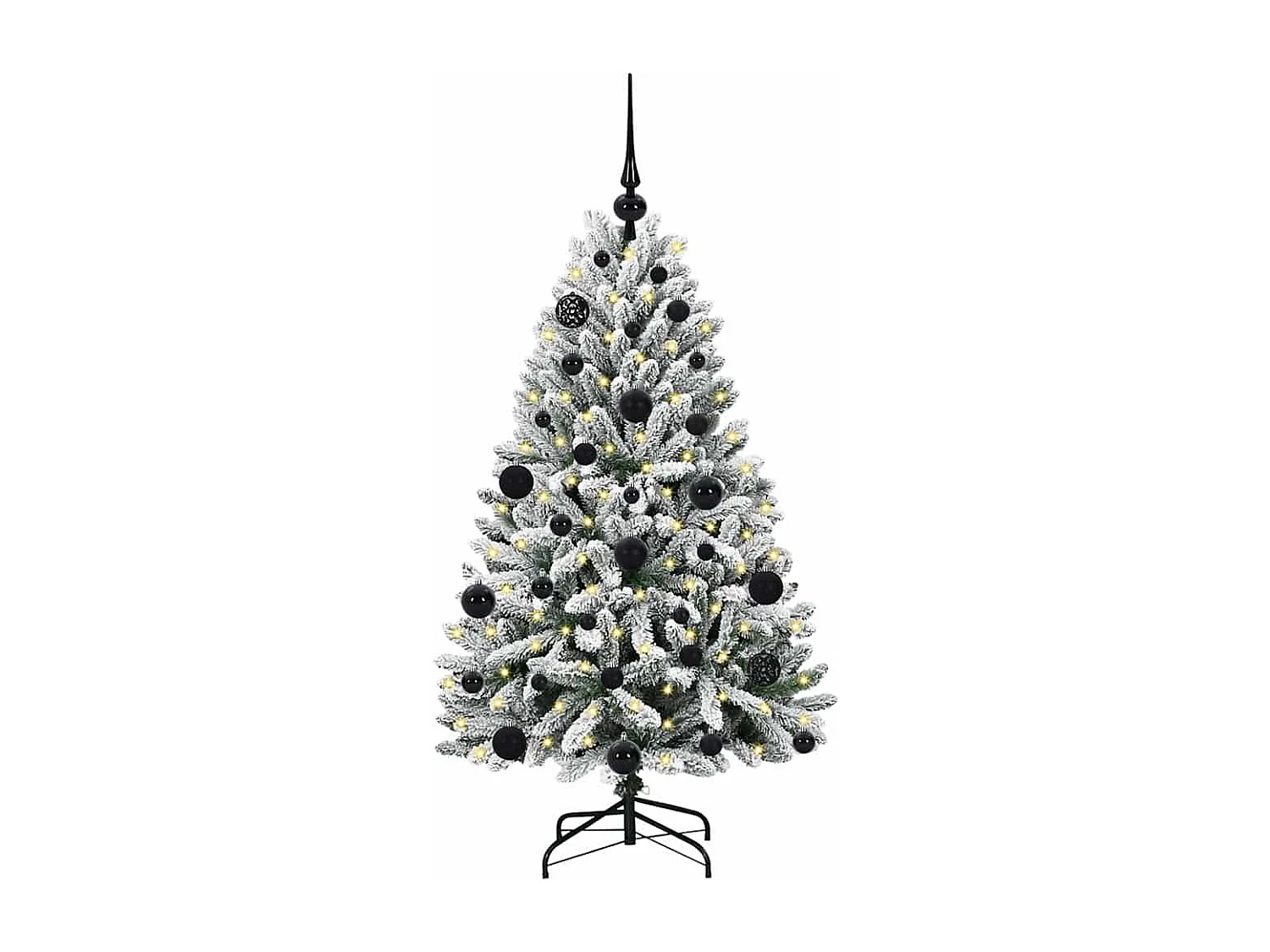 Sapin de Noël artificiel Vert et blanc 120 cm PVC et métal