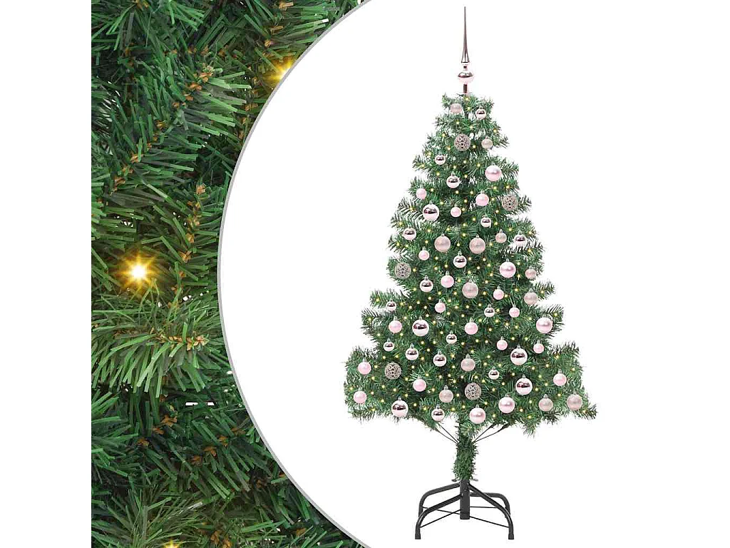 Albero di Natale con 300 LED con supporto Verde 210 cm PVC