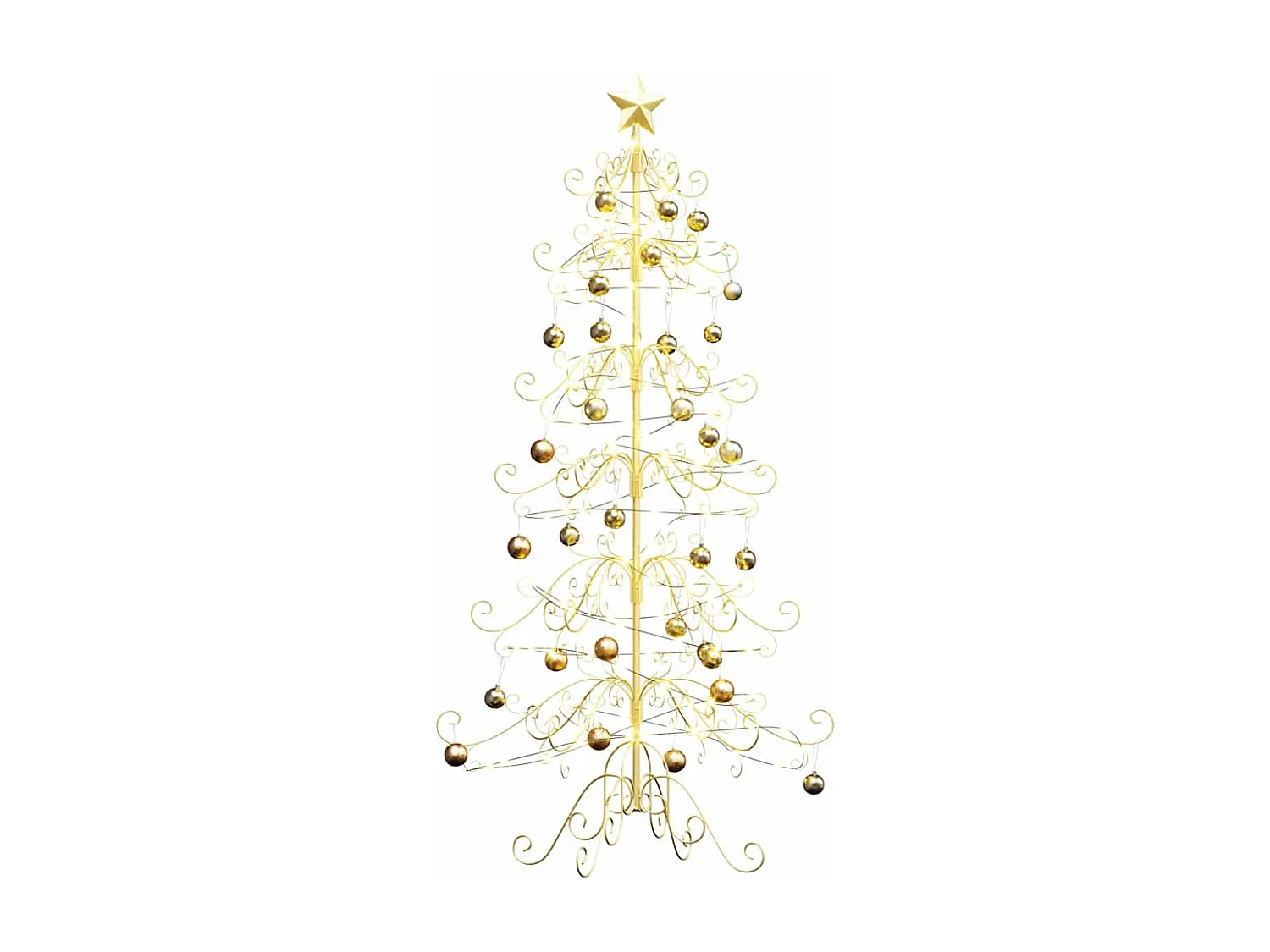 Weihnachtsbaum aus goldenem Metall, 180 cm, pulverbeschichteter Stahl