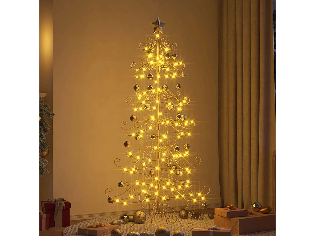 Albero di Natale in metallo dorato 180 cm in acciaio verniciato a polvere