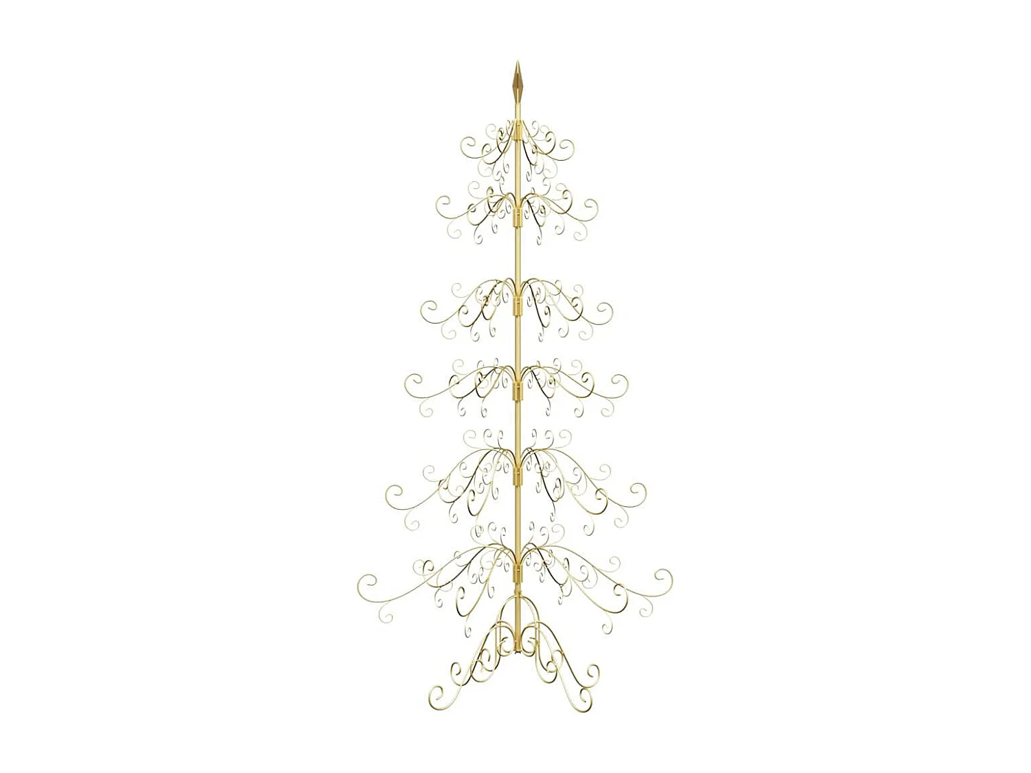 Albero di Natale in metallo dorato 180 cm in acciaio verniciato a polvere