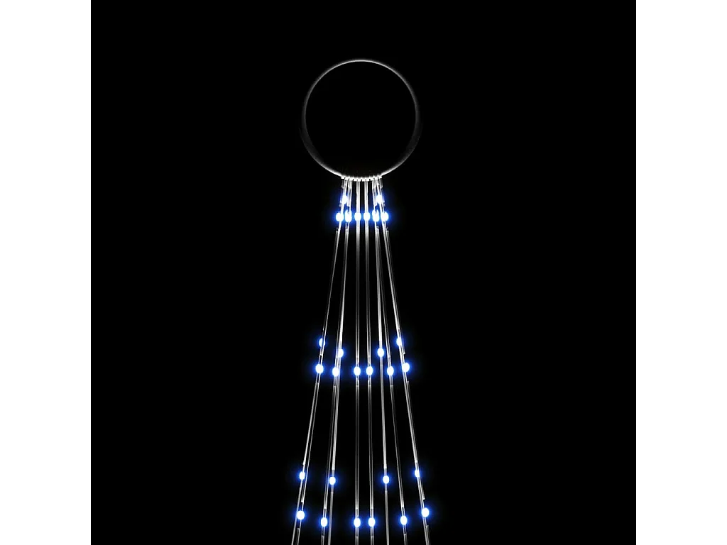 Albero di Natale su pennone 310 LED blu 300 cm