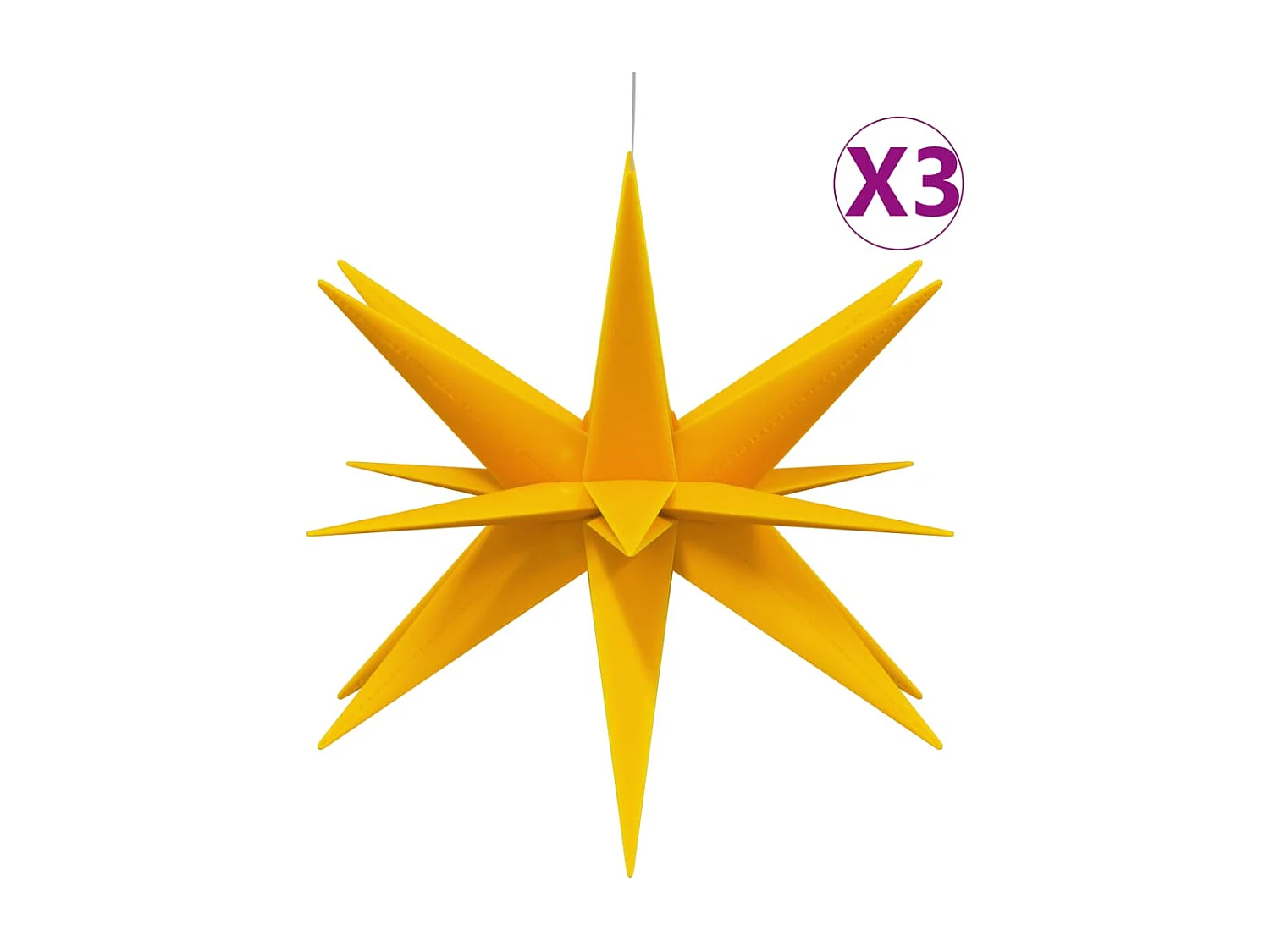 Lumières de Noël avec LED 3 pcs pliable jaune 43 cm