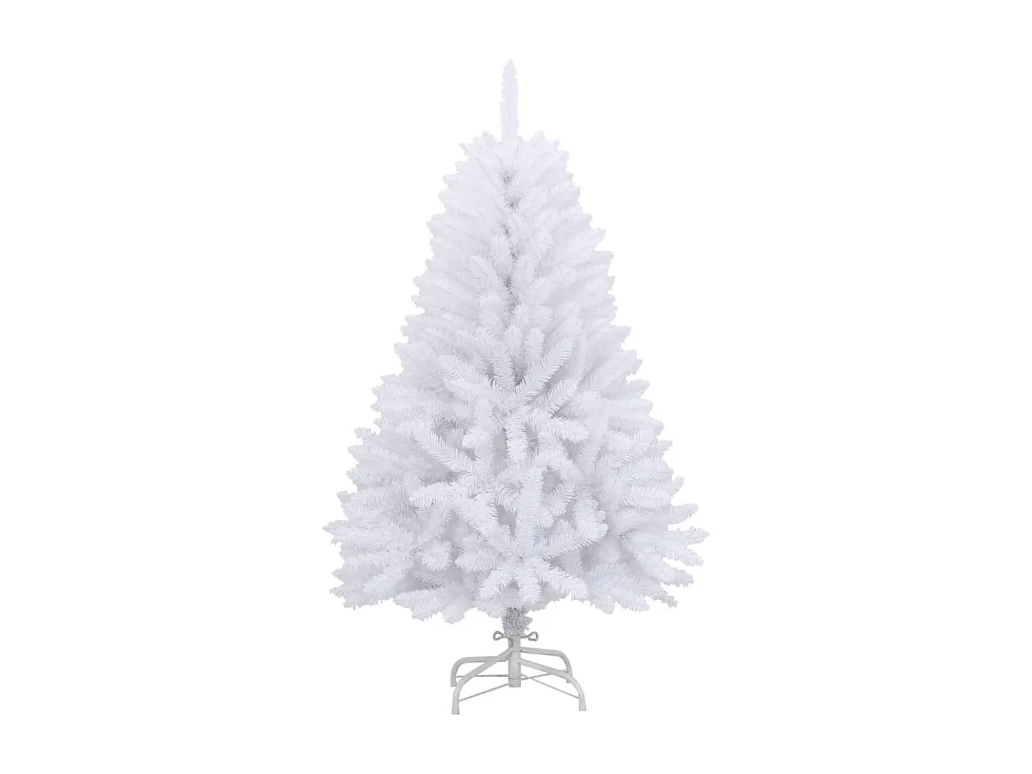 Kunstkerstboom met scharnieren en witte standaard 120 cm