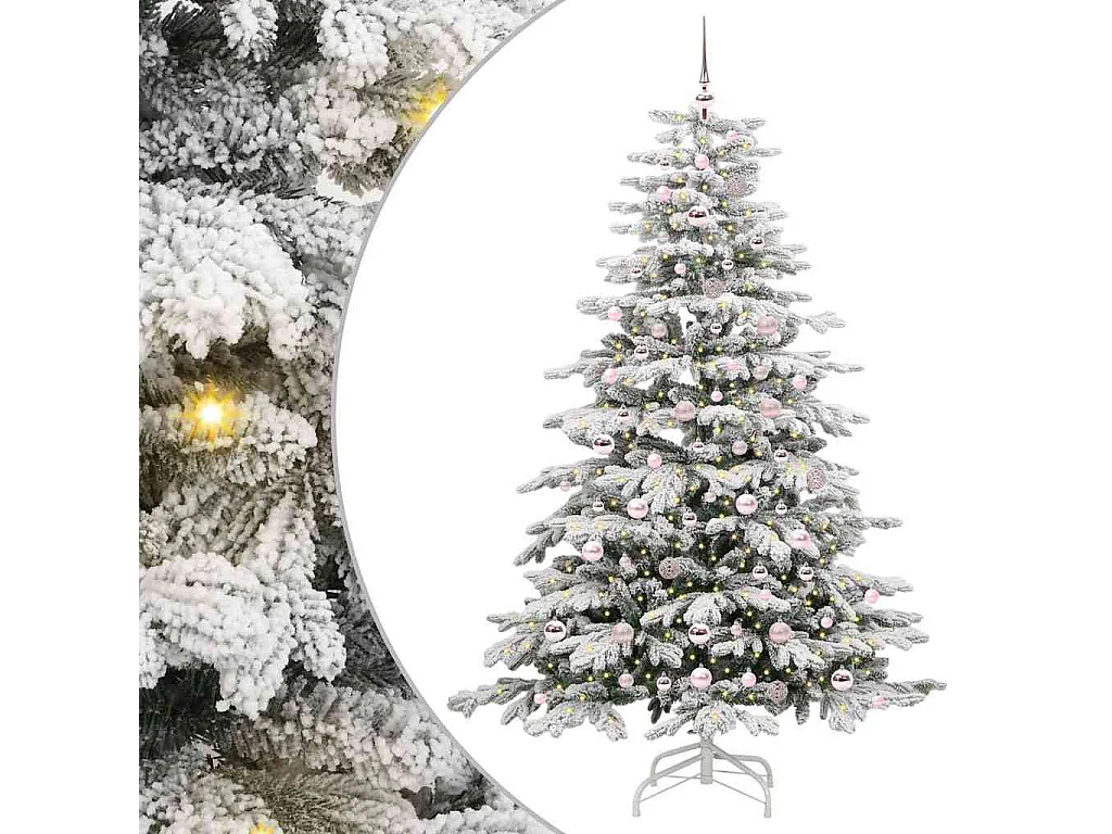 Künstlicher Weihnachtsbaum mit klappbaren Zweigen Weiß 210 cm